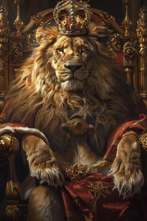 网赌平台王者狮王宝座油画